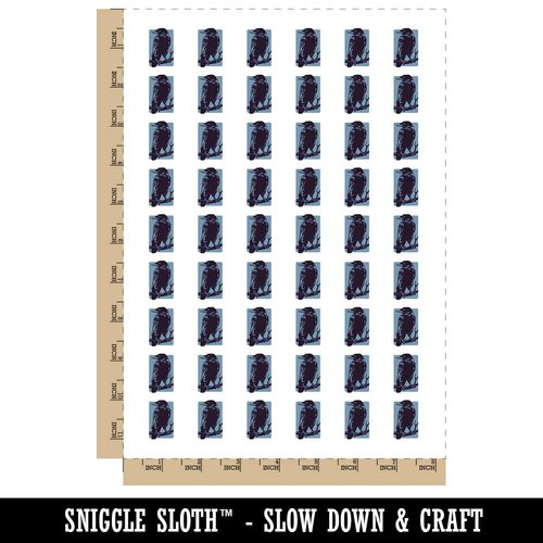 Wise Black Raven Crow Perched on Branch Temporary Tattoo Water Resistant Fake Body Art Set Collection - 54 1" Tattoos (1 Sheet)