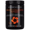 Codeage Multi Collagen Peptides + Probiotics Black Edition, Vitamin C, Hyaluronic Acid Powder Supplement, Grass-Fed, Pasture-Raised, Hydrolyzed, Zero Carbs, Type I, II, III, V & X, Unflavored, 10.58oz