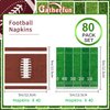 Football Birthday Party Supplies Disposable Paper Cocktail Napkins for Tailgate Party Decorations, Assorted 40 Pack Football Field Design and 40 Pack of football Pattern, Total 80 Pack