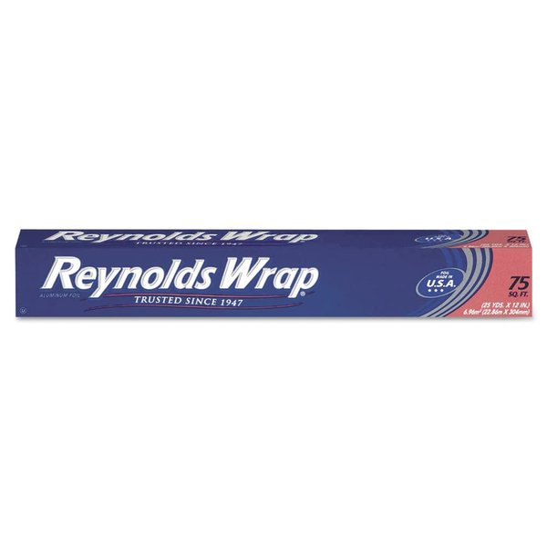 Reynolds Wrap F28015 Standard Aluminum Foil Roll, 12-Inch x 75 ft, Silver