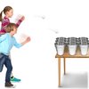 Gamie Bucket Ping Pong Ball Game Includes 9 Metal Buckets, 12 Balls, and 1 Number Sticker Sheet - Fun Party Activity for Kids and Adults, Great Idea for Kids
