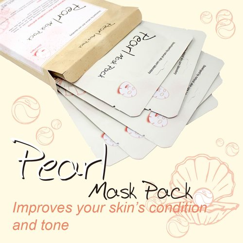 Naisture Premium Face Mask – Pearl (5pc) Silky, Moisturizing, and Hydrating Korean Skincare Sheet Masks for All Skin Types. Perfect for Home Spa Self-Care and Ideal Gifts for Women and Men.