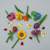 ONEST 16 Pieces Mini Flowers Figurines Set Cute Flowers Toys Flowers Decorations Mini Ladybird Bee Decorations for Party Supplies