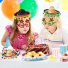 Syhood 24 Pcs Fiesta Party Supplies Cinco De Mayo Sombrero Headband Hats Eyeglasses for Mexican Theme Decoration Accessories(Classic Style)