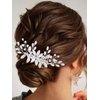 Catery Wedding Hair Comb Pearl Side Combs Rhinestones Hair Jewelry Crystal Hair Pieces Decorative Bridal Hair Accessories for Women and Girls (SILVER)