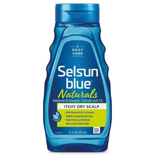 2 Set Selsun Blue Naturals Itchy Dry Scalp Anti-Dandruff Shampoo, 11 fl. oz, Extra-Hydrating Formula Plus Vitamins B5 & EL8Q