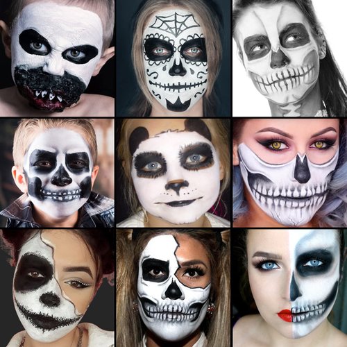 Face Body Paint Stick Oil(0.75 Oz),Clown White Eye Black Cream Blendable Foundation Makeup Sticks for Sfx Makeup,Non-Toxic Face Painting Kit Halloween Special Effects SFX Cosplay Costume Parties-WHITE