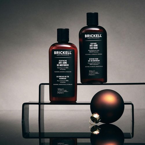 Brickell Men's Products Enhancing Gel Anti-Aging Routine, Gel Facial Cleanser and Gel Face Moisturizer, Men's Skin Care Gift Set