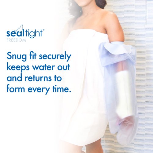 Brownmed - Seal-Tight Freedom Cast & Bandage Protector - Waterproof Shower Cast Cover for Arms - Cast Bag for Shower & Swimming - Durable Shower Protector - Adult Arm