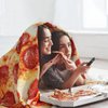 QiyI Pizza Blanket for Adult Kids, Double Sided Giant Food Throw Blanket, Funny Pizza Gifts, 60" Novelty Round Blanket, Warm Soft Tortilla Blanket