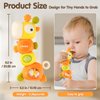 Baby Teething Toys for 0 3 6 9 12 18 Months, Food Grade Baby Teether for Infant Newborn Boys Girls, Baby Rattle Chew Toys 0-6 Months, Christmas Gift Montessori Sensory Toys for Babies with Music
