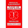 Inhaler Medical Alert Equipment Luggage Tag - Handle with Care, DOT and ACAA regulations (LTI-145) Quantity (1)