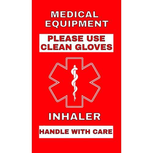 Inhaler Medical Alert Equipment Luggage Tag - Handle with Care, DOT and ACAA regulations (LTI-145) Quantity (1)