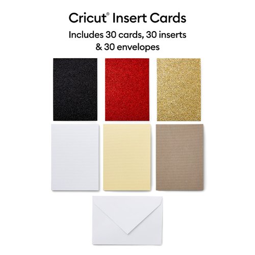 Cricut Insert Cards R40, Create Depth-Filled Birthday Cards, Thank You Cards, Custom Greeting Cards at Home, Compatible with Cricut Joy/Maker/Explore Machines, Glitz and Glam Sampler (30 ct)