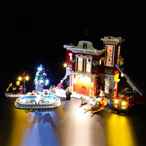 BRIKSMAX Led Lighting Kit for Winter Village Fire Station - Compatible with Lego 10263 Building Blocks Model- Not Include The Lego Set
