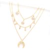 LittleB Layered Necklaces Star Chain Moon Pendant Necklace For Women