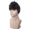 BERON Cool Men Boys Short Synthetic Wig for Cosplay Party Photo Come with Wig Cap (Black)