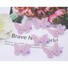 Penta Angel Mini Butterfly Hair Clips 6Pcs Lace Embroidery Pearl Butterfly Hair Bow Pin Barrette Wedding Hair Accessories for Women Girls Halloween Party Decor (6, Purple)