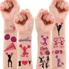 8 Sheets (96PCS) Cheerleading Tattoos Cheerleader Theme Birthday Party Decorations Supplies Favors Stickers for Kids Boys Girls Gifts Classroom School Prizes Rewards