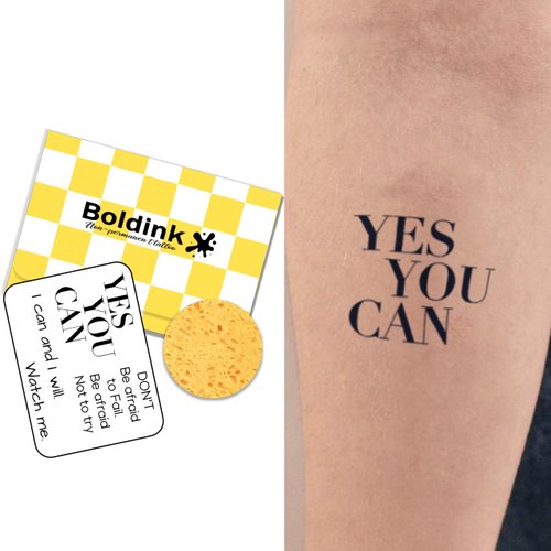 Boldink Temporary Tattoos, semi permanent tattoos, 15-day long lasting tattoo sticker, waterproof and anti-reflective, unique design（English phrases 1）