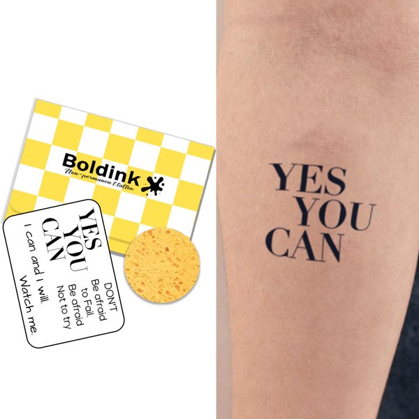 Boldink Temporary Tattoos, semi permanent tattoos, 15-day long lasting tattoo sticker, waterproof and anti-reflective, unique design（English phrases 1）