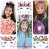 EMOME Face Temporary Tattoos for Girls - 15 Sheets Party Pack, Girls Birthday Party Supplies Face Paint Tattoos Makeup, Tattoo Stickers for Kids Party Favors Goodie Bag Stuffers