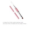 Dual-Ended Polygel Brush, 2 in 1 Stainless Steel Designs Nail Brushes, Polygel Brush And Spatula for Polygel Gel Acrylic Nails Extension(Pink)