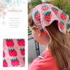 Acenail Crochet Hair Bandanas Women Floral Hair Scarf Tie Back Bandana Headband Knitted Head Kerchief Headbands Elastic Wide Knit Head Wraps Summer Boho Hair Accessories for Women 3Pcs (Flower)