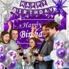 Purple Birthday Decorations for Women Girls, Lavender Purple Silver Party Decorations Kit with Happy Birthday Banner Backdrop Tablecloth Fringe Curtain Purple Balloon Arch, Purple Party Supplies