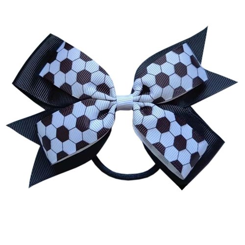 Soccer Bow Girls Soccer Hair Accessories Football Hair Bow Sport Cheer Bow Hair Tie Ponytail Holder TSFQ08 (Soccer Bow A)