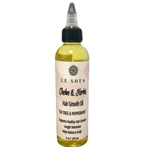 LE SHEA Chebe Hair Oil 27 in 1 Tea Tree & Peppermint Hair Growth Oil Moisturizer, Root Stimulator, Itchy Scalp Treatment with Olive Oil, Jamaican Black Castor Oil, Amla Oil, Apricot, Hempseed Oil Flaxseed Herbs Dry Damaged Hair Beard Locs Twist Braid Drea