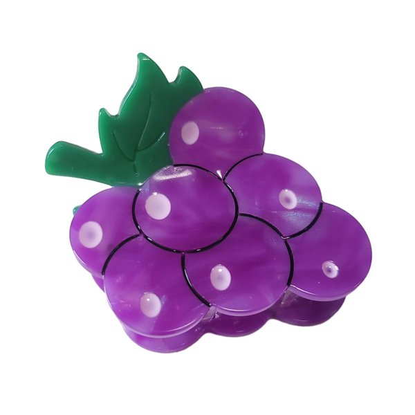 Funny Purple Grape Hair Clip,Acetate Hair Clip,Small Claw Clip for Women, 1 Count (Pack of 1)