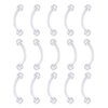 FECTAS 16G Clear Flexible Plastic Daith Rook Earrings Eyebrow Rings Curved Barbells Belly Piercing Retainers 15PCS