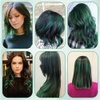 20 Inch Colored Clip in Hair Extensions 10pcs Straight Hair Synthetic Hairpieces for Party Highlight Green