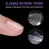 Laza 10 Sheets 240Pcs Ultra-Thin Clear Nail Adhesive Tabs 12 Sizes Waterproof Fake Nail Glue Sticker Super Sticky Nail Bond Double Sided Jelly Glue for Press On Nails Stickers Manicure Nail Glue Tabs