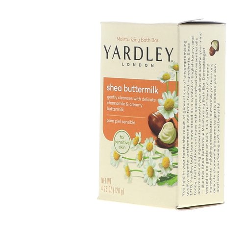 Yardley London Sensitive Skin Shea Buttermilk Bar Soap, 4.0 oz (Pack of 2)