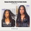 Deep Wave Bulk Human Hair for Braiding Boho Braids Human Hair for Bohemian Knotless Braids Braiding Hair Micro Braiding Hair No Weft Human Hair Extensions 2Bundles(Natural Black#,18inch)