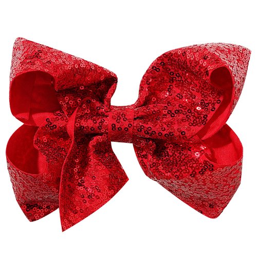 1PCS 8 Inch Big Sequin Hair Bows for Girls Alligator Clips Sparkly Glitter Hair Accessories for L...