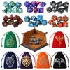 Grajar DND Dice Set, 42 Pcs polyhedral dice Set with 6 Colorful Animal Pattern Bag and PU Leather Velvet Tray for Dungeons Dragons D&D RPG MTG Table Games