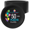 9" Black plastic plates (50)