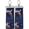 2 UNICORN Patterned Material Lip Balm Holsters LIPSTICK HOLDERS WITH Metal Clip