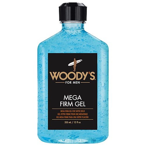 Woody&#39;s Mega Firm Hair Styling Gel for Men, Alcohol-free, Creates Body and Shine with Strong Hold...