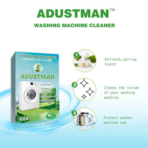 ADUSTMAN Washing Machine Cleaner 30 Tablets Fresh For Front Load and Top Load Washers HE & Automatic Washer pack of 2