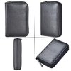 Easyoulife Genuine Leather Credit Card Holder Zipper Wallet With 26 Card Slots (Black)
