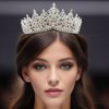 SAMKY Wedding Headpiece Rhinestone Crystal Bridal Tiara for Women Bride Hair Pieces