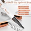 Ruicen Microblading Eyebrow Pen-Upgraded Eye Brow Pencils for Women Brown with Micro-Fork Tip Applicator, Smudge-Proof and Waterproof Eyebrow Pencil for Natural Hair-Like, Last All-Day, Dark Brown