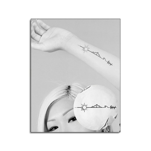 Inkbox Temporary Tattoos, Semi-Permanent Tattoo, One Premium Easy Long Lasting, Water-Resistant Temp Tattoo with For Now Ink - Lasts 1-2 Weeks, Earth Tattoo, 7 x 2 in, Anywhere