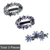3pcs Hair Barrettes for Women Crystal Rhinestones Hair Clips French Flowers Barrettes Spring Hair Barrettes Clip Hair Styling Accessories