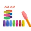 1InTheOffice Pencil Eraser Tops, Cap Erasers, Assorted Arrowhead Eraser, Dozen