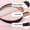 Bmobuo 1.3 Inch Wide Headbands for Women Girls, Black Headband Women Fashion Satin Head Bands for Women's Hair Costumes Headband Diademas Para Mujer